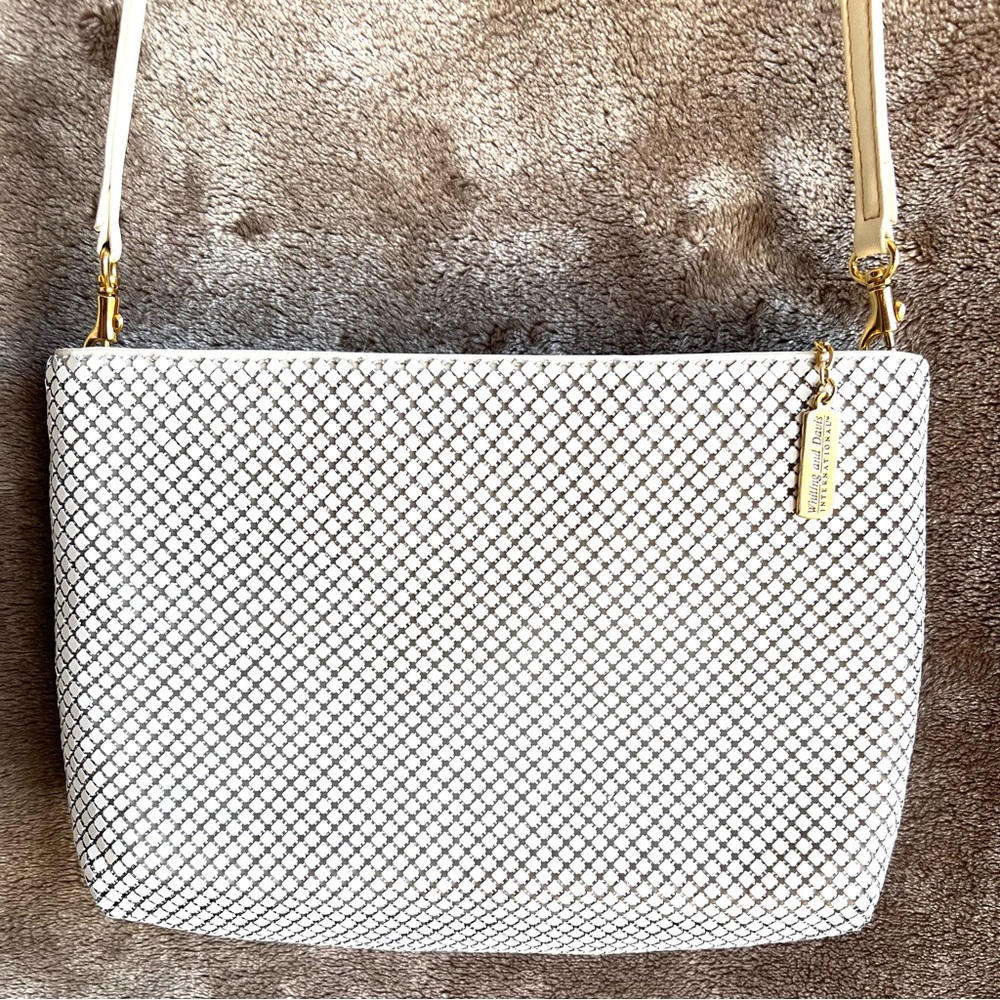 Whiting & Davis / Metal Mesh Detachable Strap Bag / 10 x 7 inch